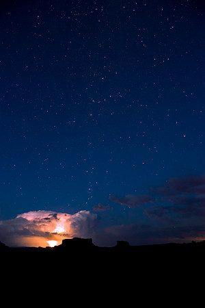 Lightning Strike over the "Monitor and Merrimack" buttes (outside of Moab, Ut).