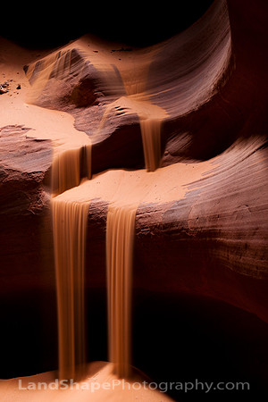 A unique “sand fall” in Antelope Canyon, near Page, AZ.