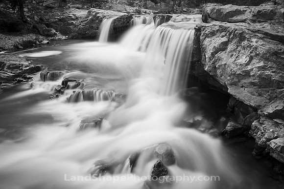 Upper Provo River fall (B&W)